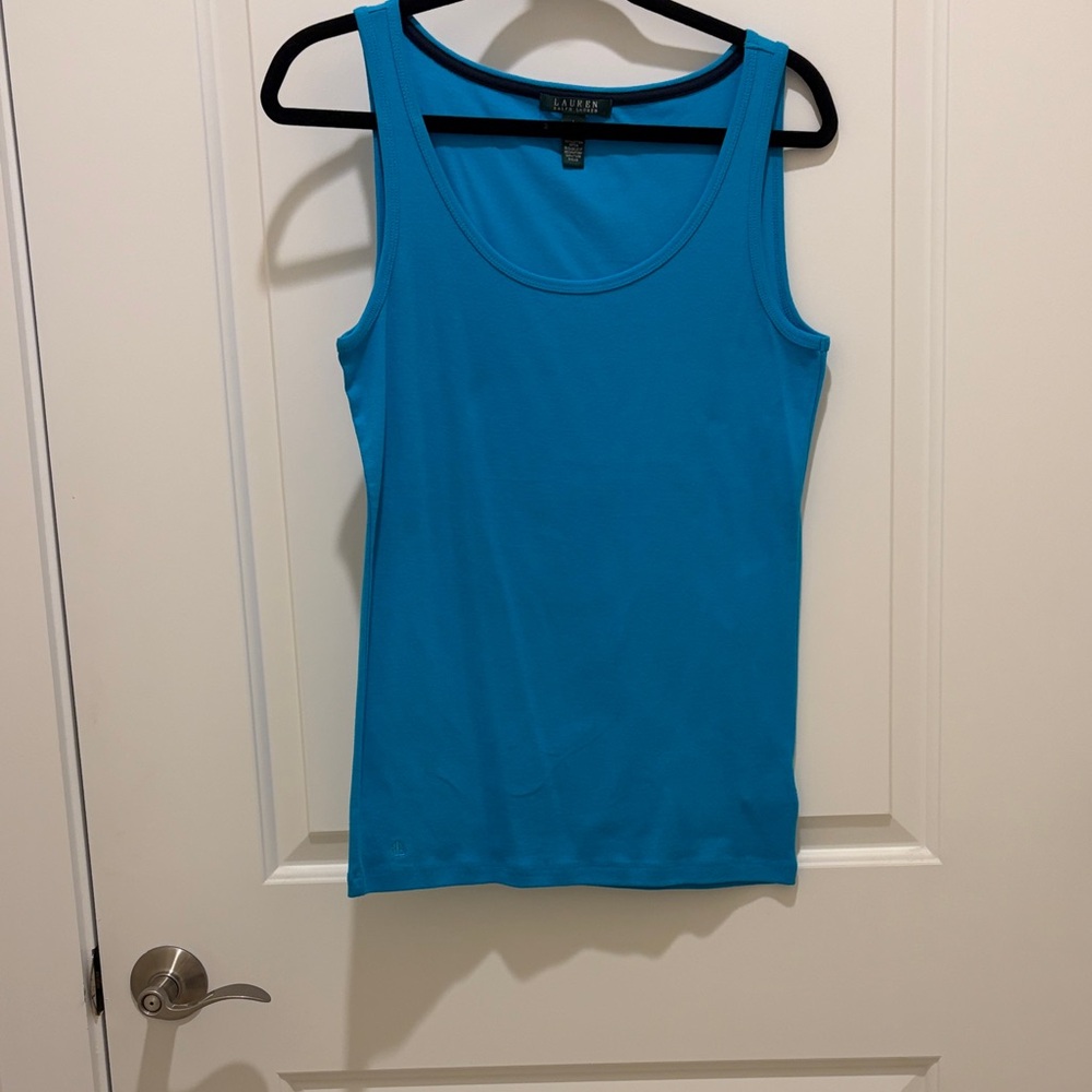 Lauren Ralph Lauren Bright Turquoise Scoop Neck Tank